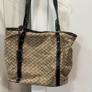 Anne Klein Tan and Black Tote Bag